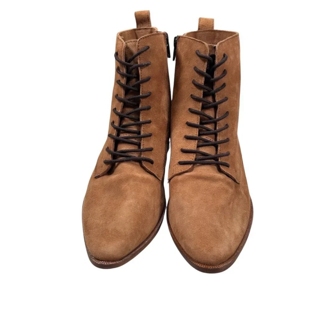 Roolee 39 Tan Suede Lace Up Boot Boho Casual Indie